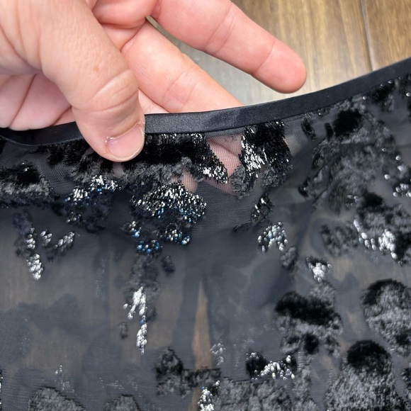 Size L Sheer Long Sleeved Animal Print Maxi Key Hole Round Neck Dress whimsigoth - Picture 6 of 13